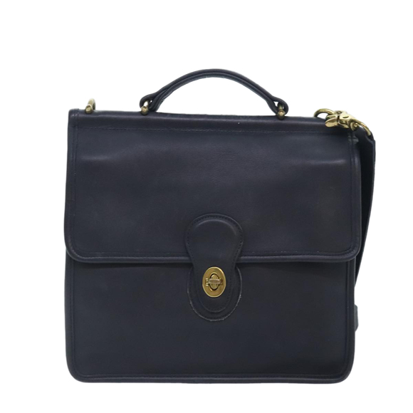 Coach Hand Bag Leather 2way Black Auth am6884 - Picture 13 of 16